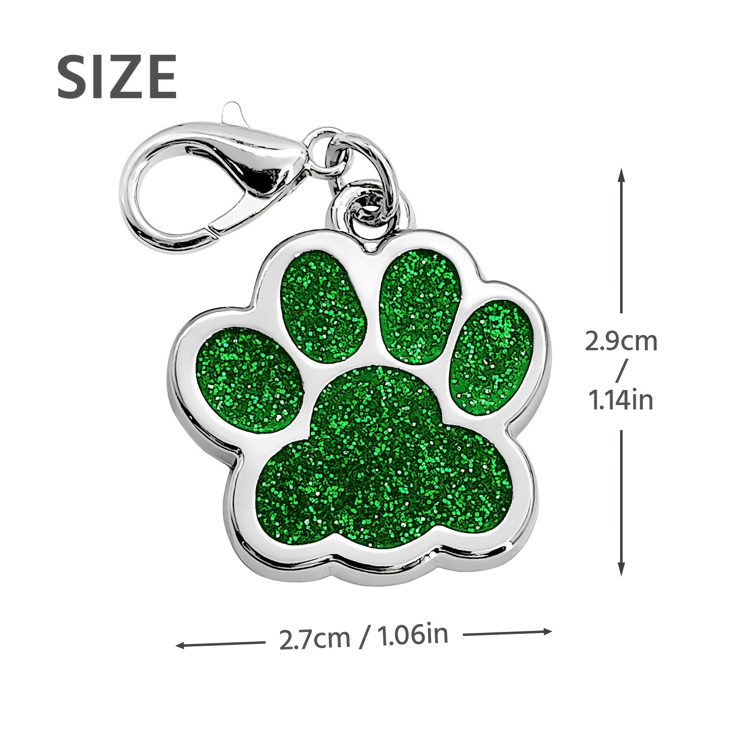 Personalized Dog Tag For Pets, Custom Engraved Dog ID Tag, Glitter Paw Print Collar Tags For Dogs