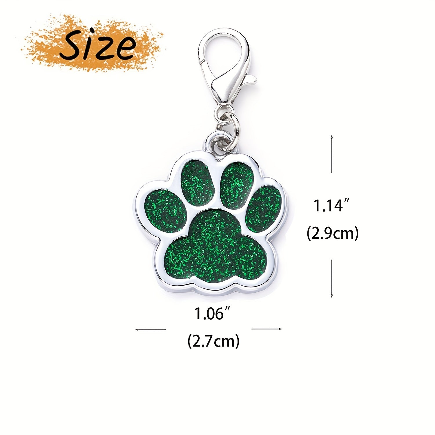 Personalized Dog Tag For Pets, Custom Engraved Dog ID Tag, Glitter Paw Print Collar Tags For Dogs