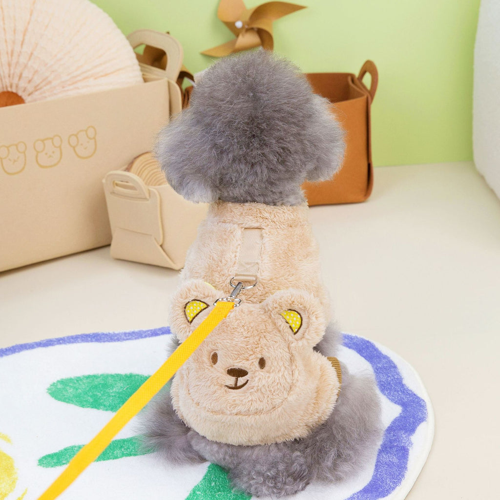 Dog Clothes Autumn and Winter New Pet Clothing Thickened 23 Backpack Bear Four Legs Velvet Coat for Pets in Winter