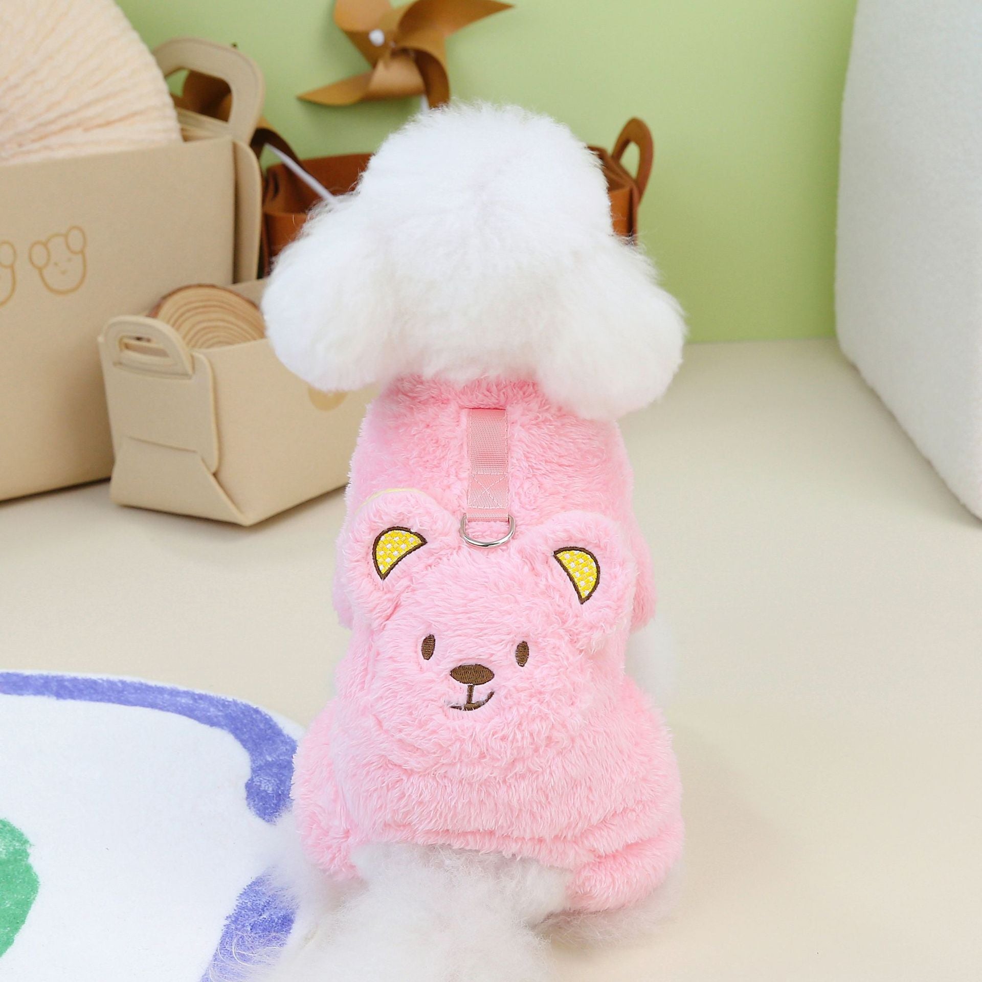 Dog Clothes Autumn and Winter New Pet Clothing Thickened 23 Backpack Bear Four Legs Velvet Coat for Pets in Winter