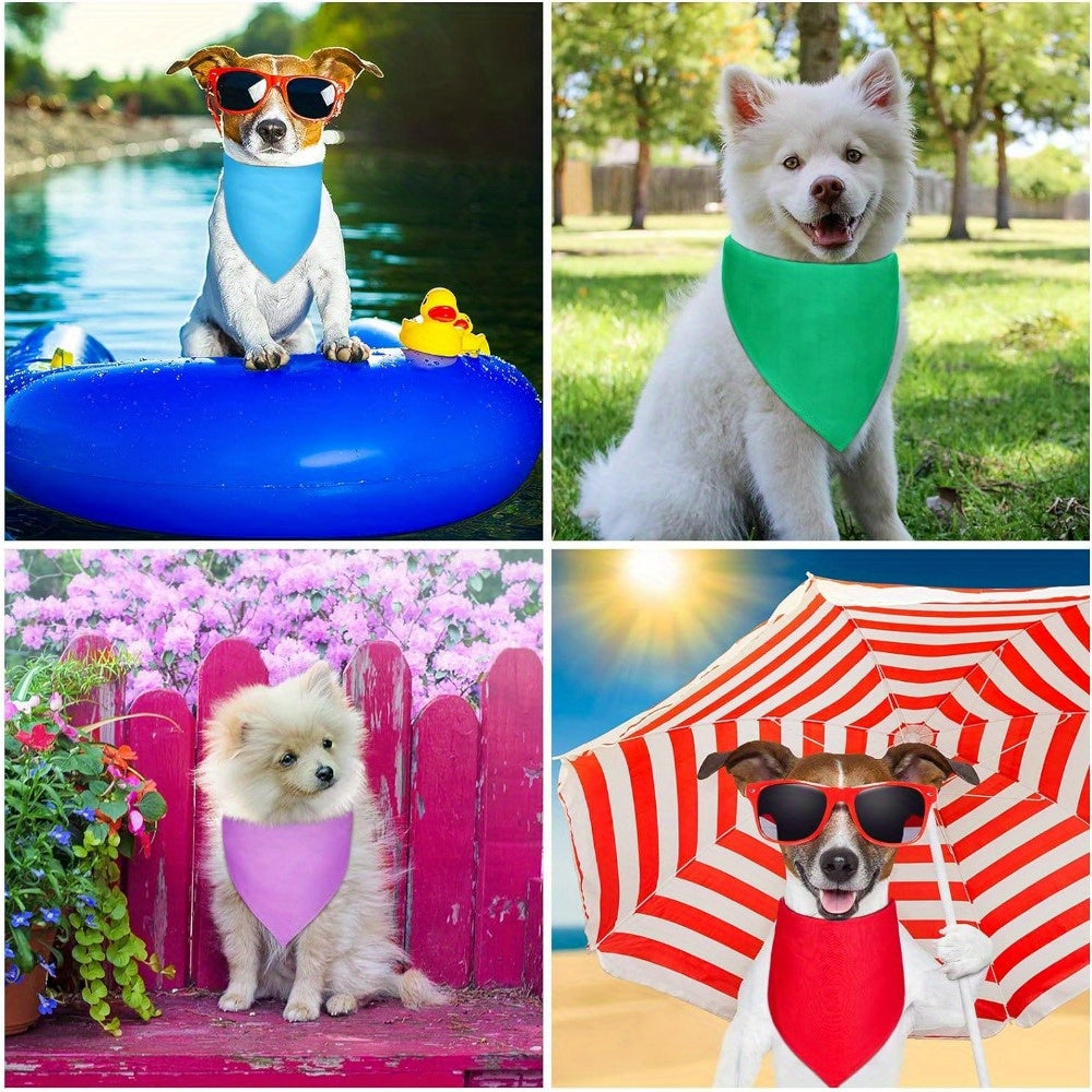 20pcs Sublimation Dog Bandanas Bulk Washable Puppy Bandana Blank Dog Bandanas Triangle Dog Bibs Heat Transfer Adjustable Dog Bandana for Small Medium Large Pets
