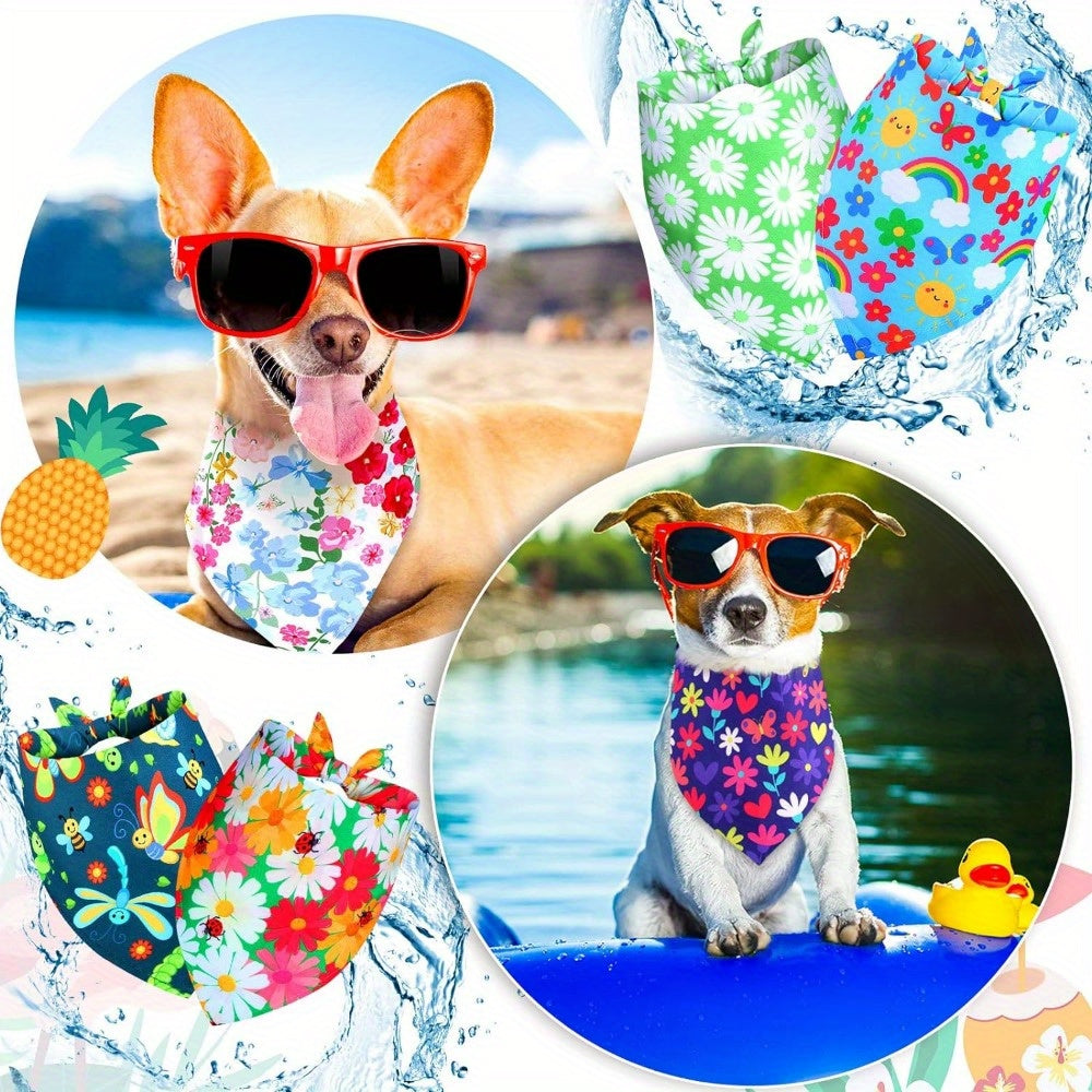 20pcs Sublimation Dog Bandanas Bulk Washable Puppy Bandana Blank Dog Bandanas Triangle Dog Bibs Heat Transfer Adjustable Dog Bandana for Small Medium Large Pets