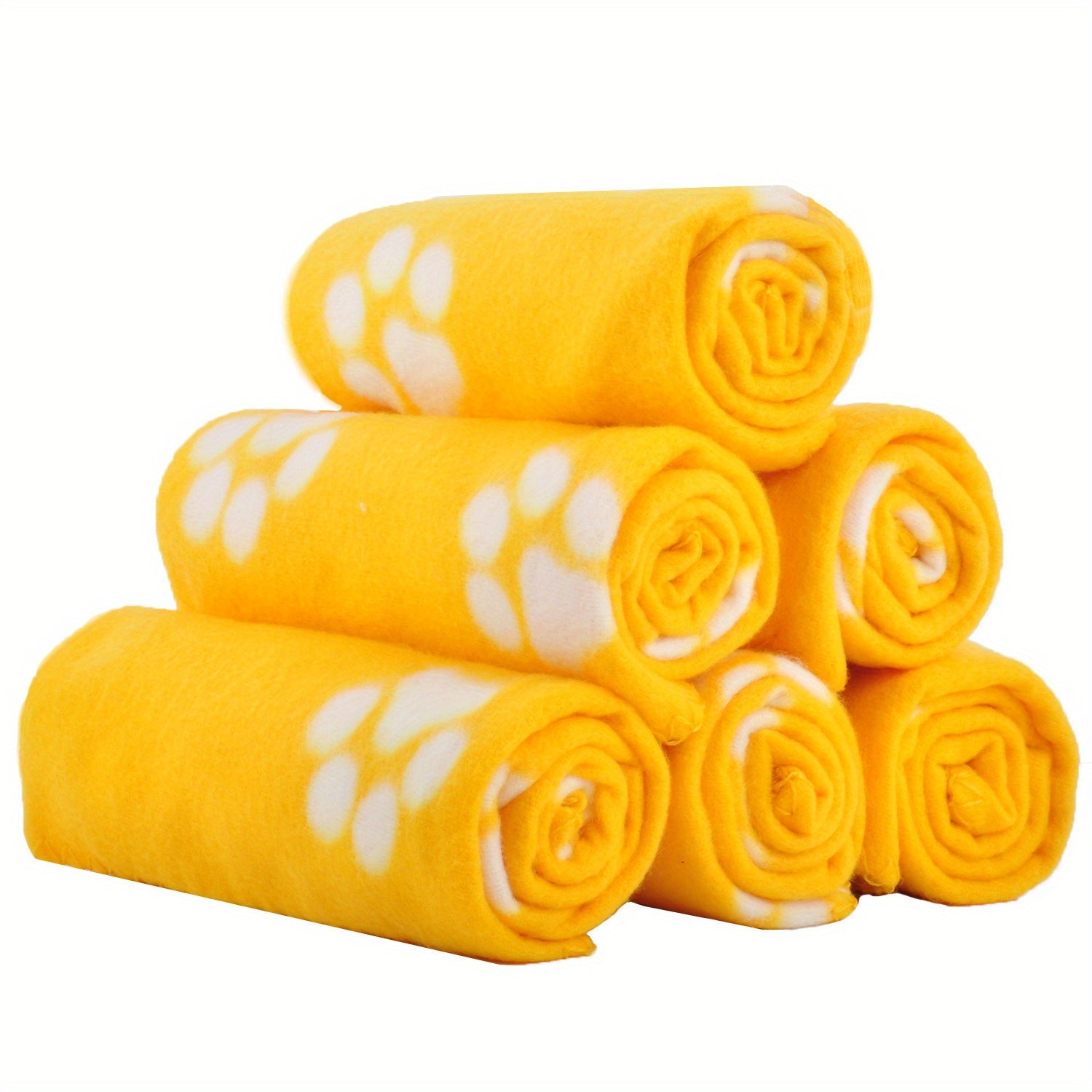 [Warm Paw Print Dog Blankets] 6-Pack Warm Paw Print Dog Blanket Bed Covers - Cozy for Your Furry Pets