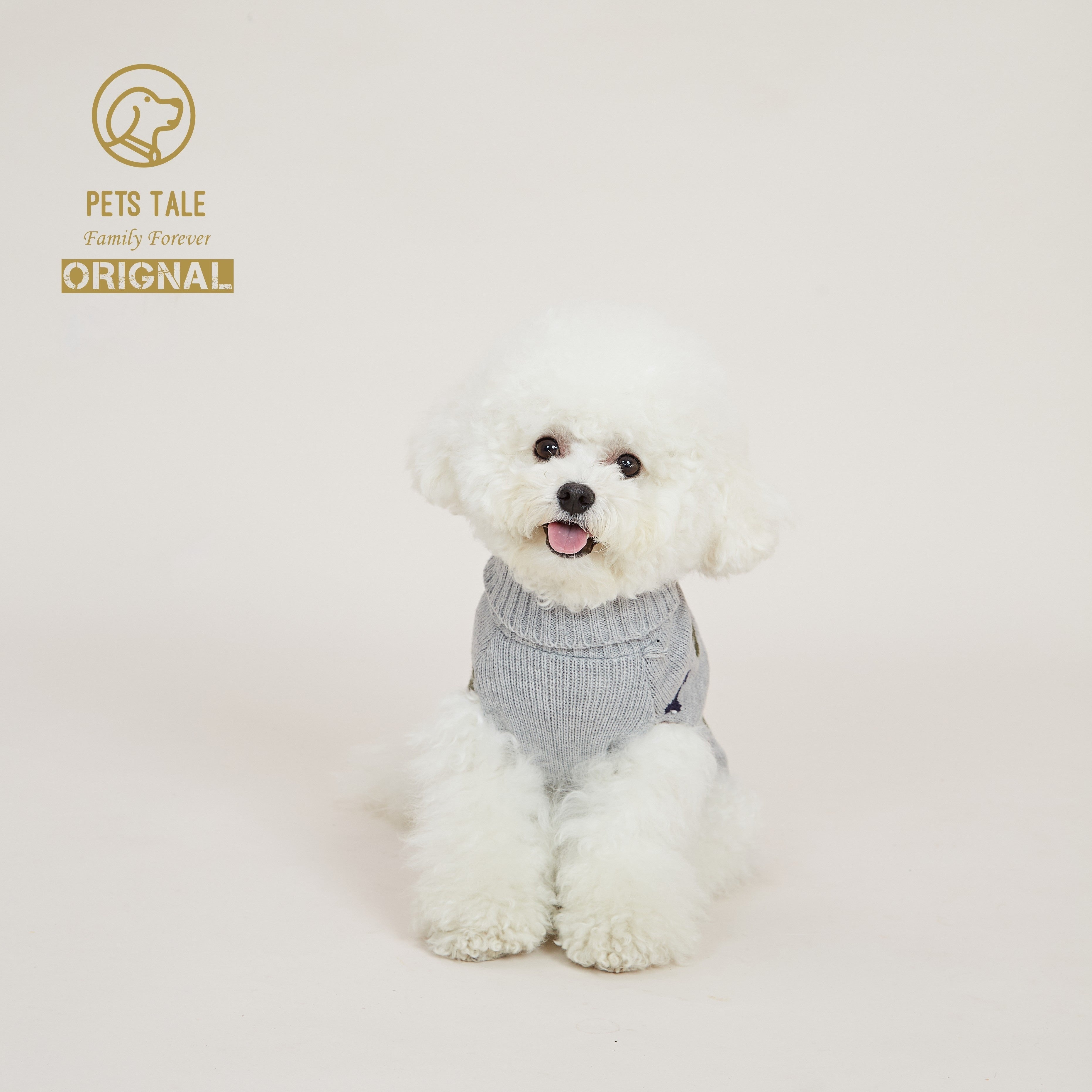 PETS TALE Premium Dog Sweater - Cozy Knit Pullover, Bone & Paw Print, Machine Washable for Small to Large Breeds