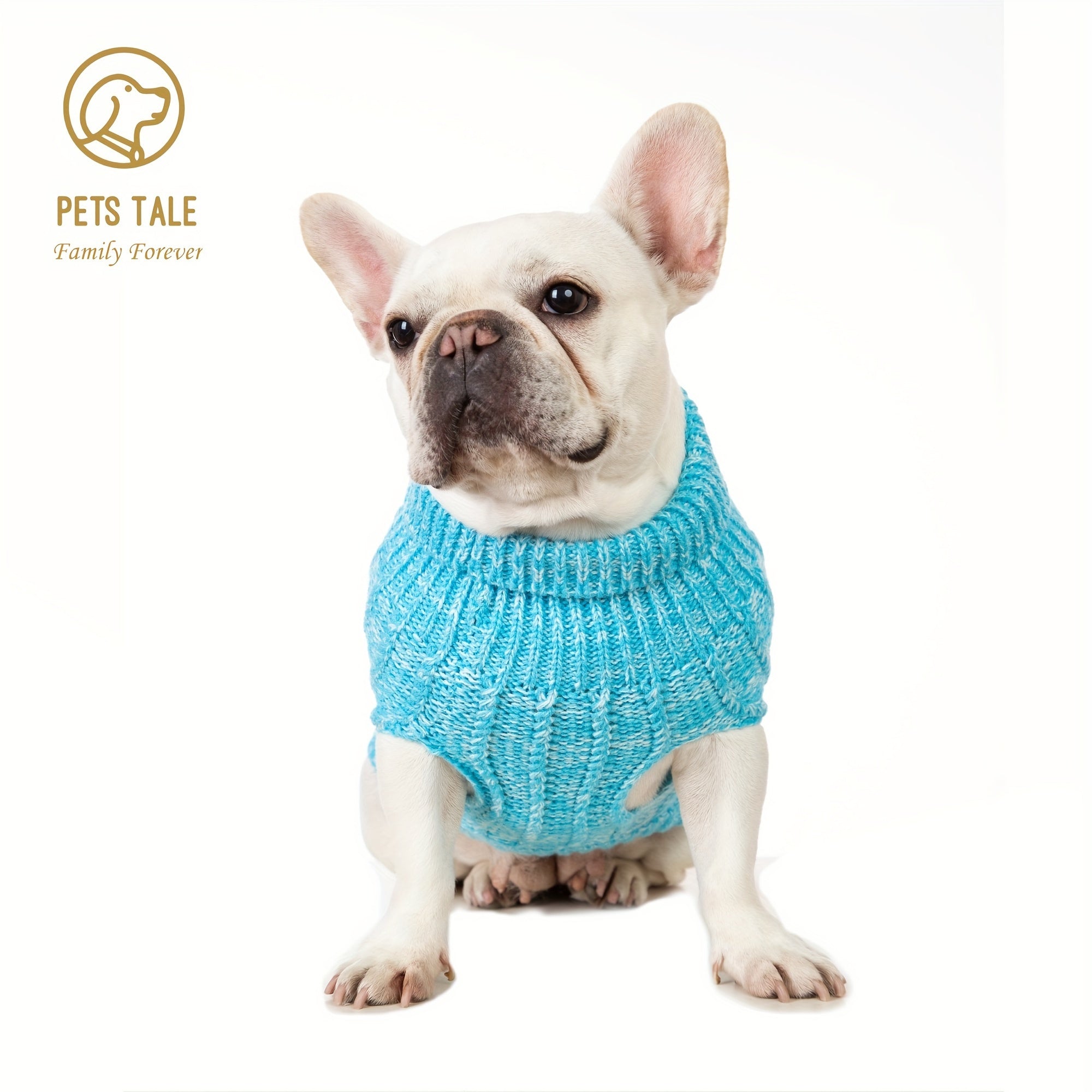 PETS TALE Dog Sweater with Twisted Rope & Chain Tag - Navy Blue Suitable for Breed Sizes (Small, Medium,), Machine Washable Pullover Sweater for, Chihuahua, Shih Tzu, Poodle & More