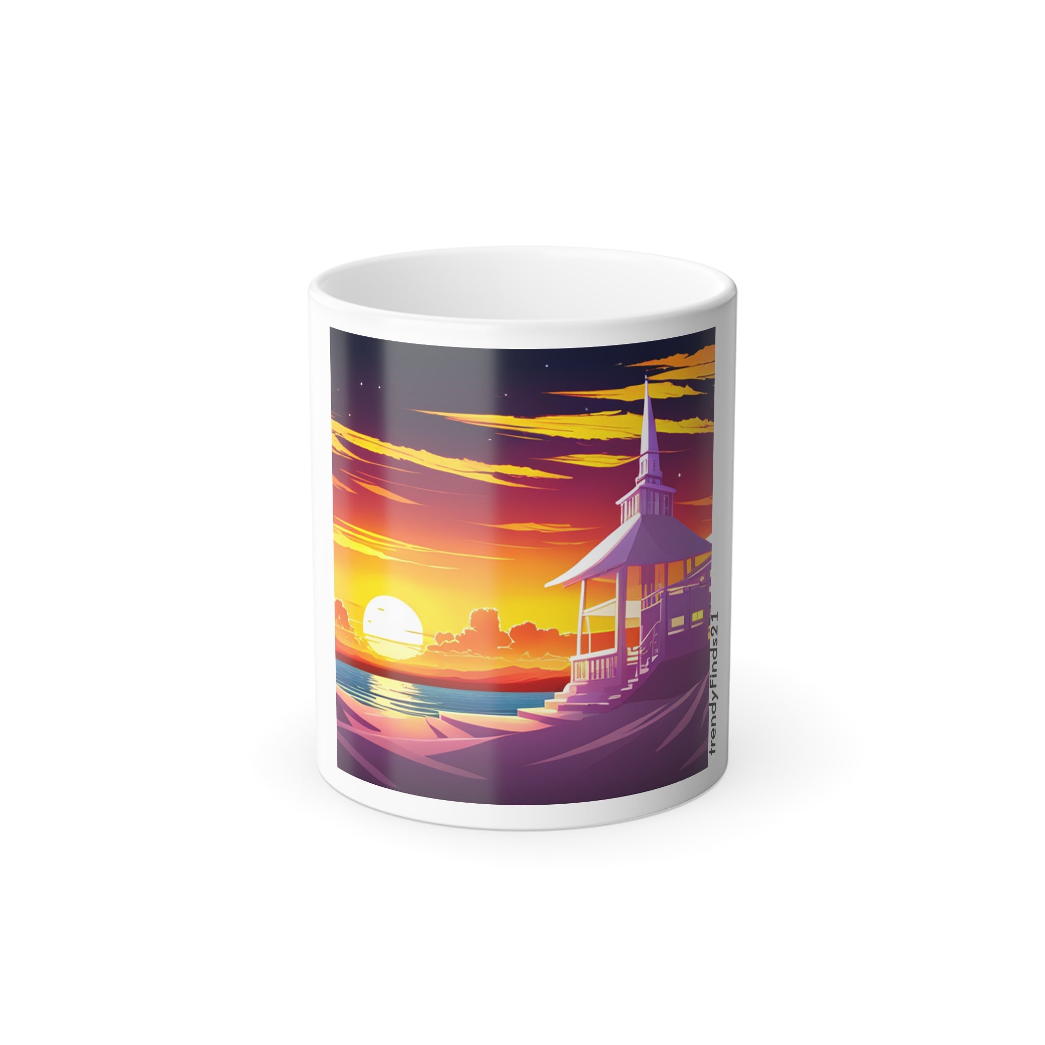 Color-Changing Sunset Beach Mug — 11oz Morphing Coffee Cup