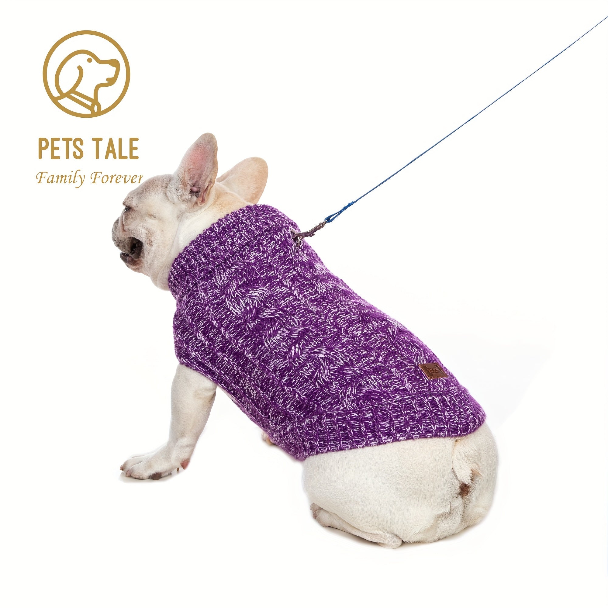 PETS TALE Dog Sweater with Twisted Rope & Chain Tag - Navy Blue Suitable for Breed Sizes (Small, Medium,), Machine Washable Pullover Sweater for, Chihuahua, Shih Tzu, Poodle & More