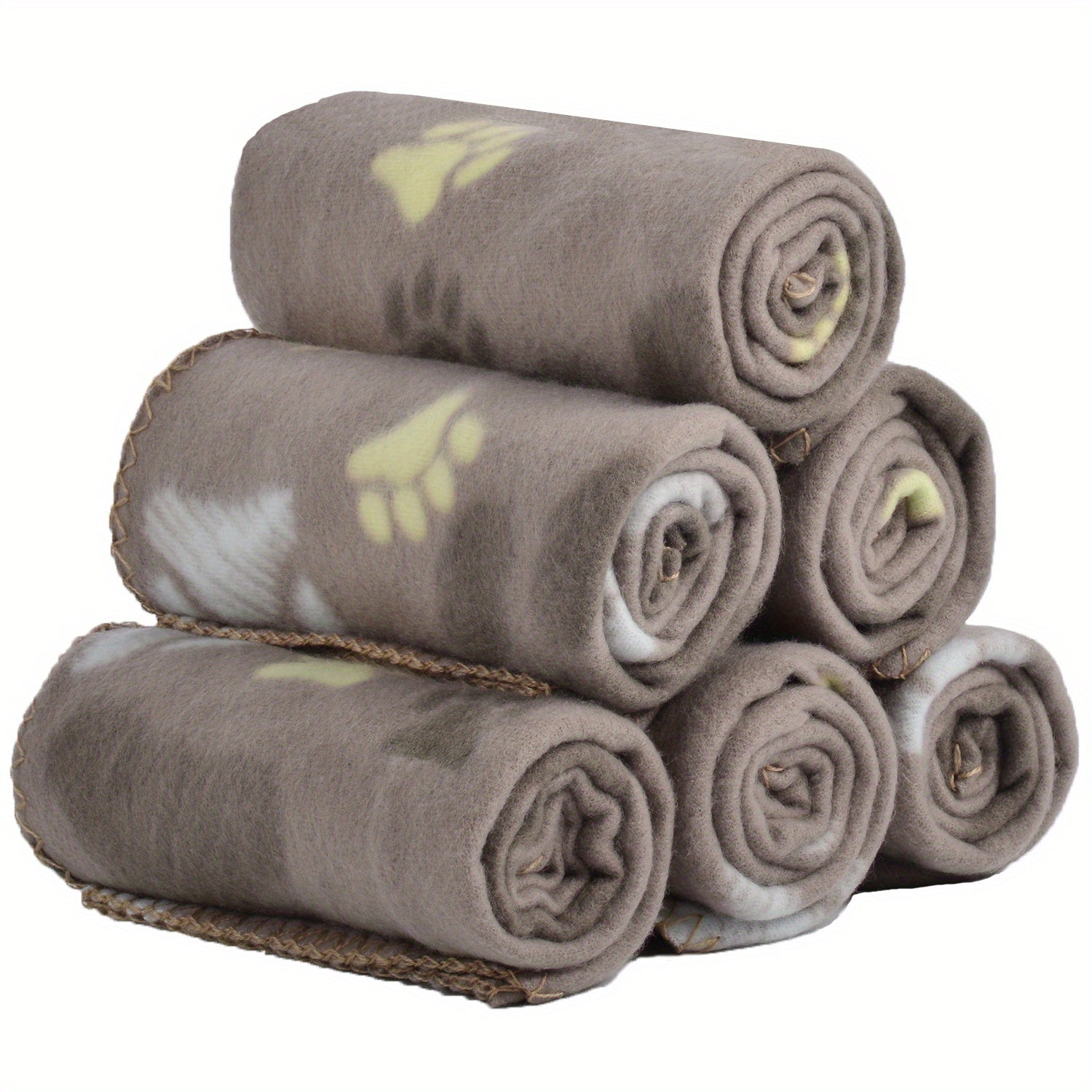 [Warm Paw Print Dog Blankets] 6-Pack Warm Paw Print Dog Blanket Bed Covers - Cozy for Your Furry Pets