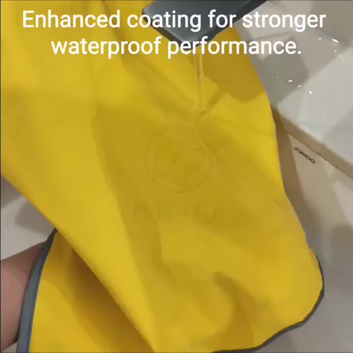 1pc PETS TALE Reversible Dog Raincoat, Polyester Pet Jacket with Duck Print, Machine Washable, Adjustable Straps for Small to Extra Large Breeds