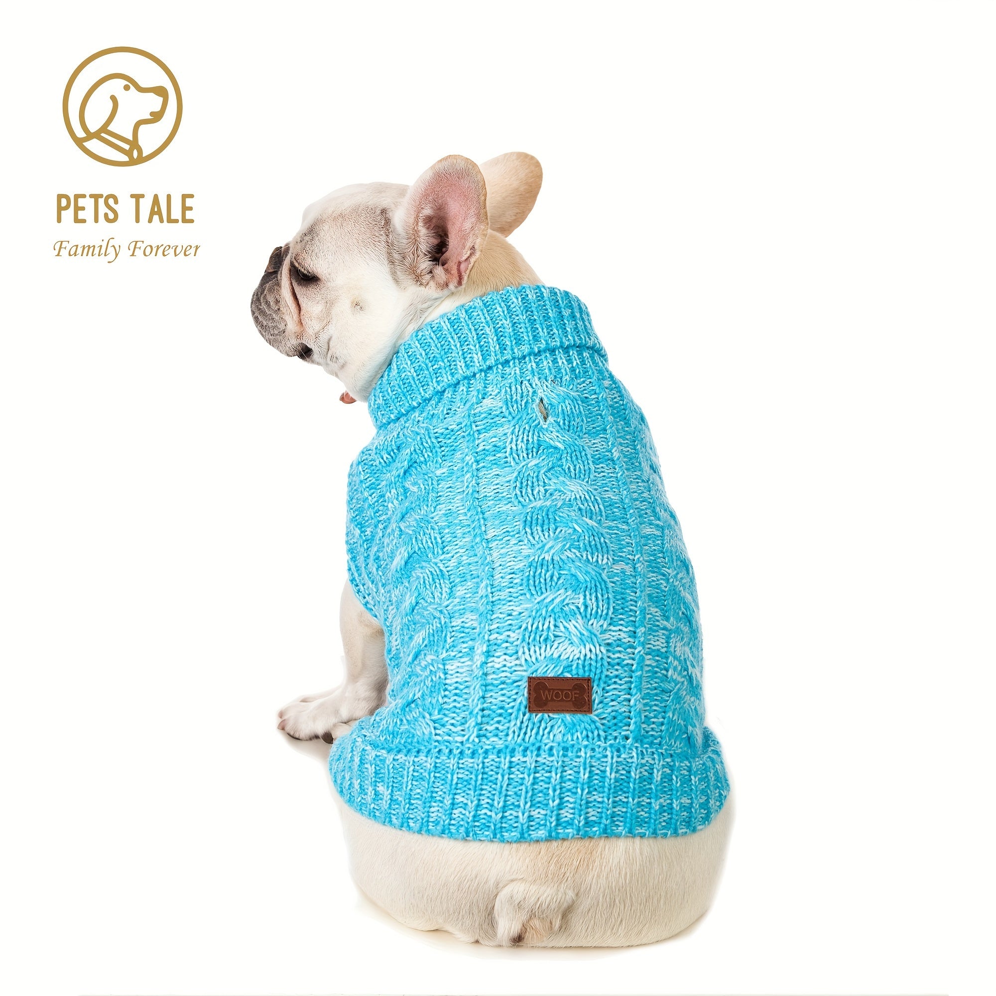 PETS TALE Dog Sweater with Twisted Rope & Chain Tag - Navy Blue Suitable for Breed Sizes (Small, Medium,), Machine Washable Pullover Sweater for, Chihuahua, Shih Tzu, Poodle & More
