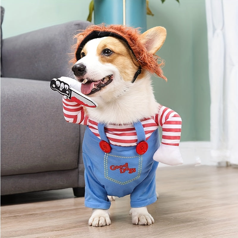 Deadly Doll, Canine, Killer Spirit, Halloween Costume for Pets, Hairpiece