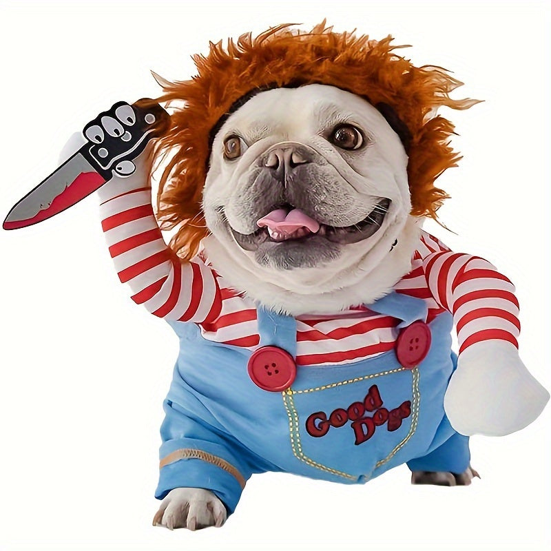 Deadly Doll, Canine, Killer Spirit, Halloween Costume for Pets, Hairpiece