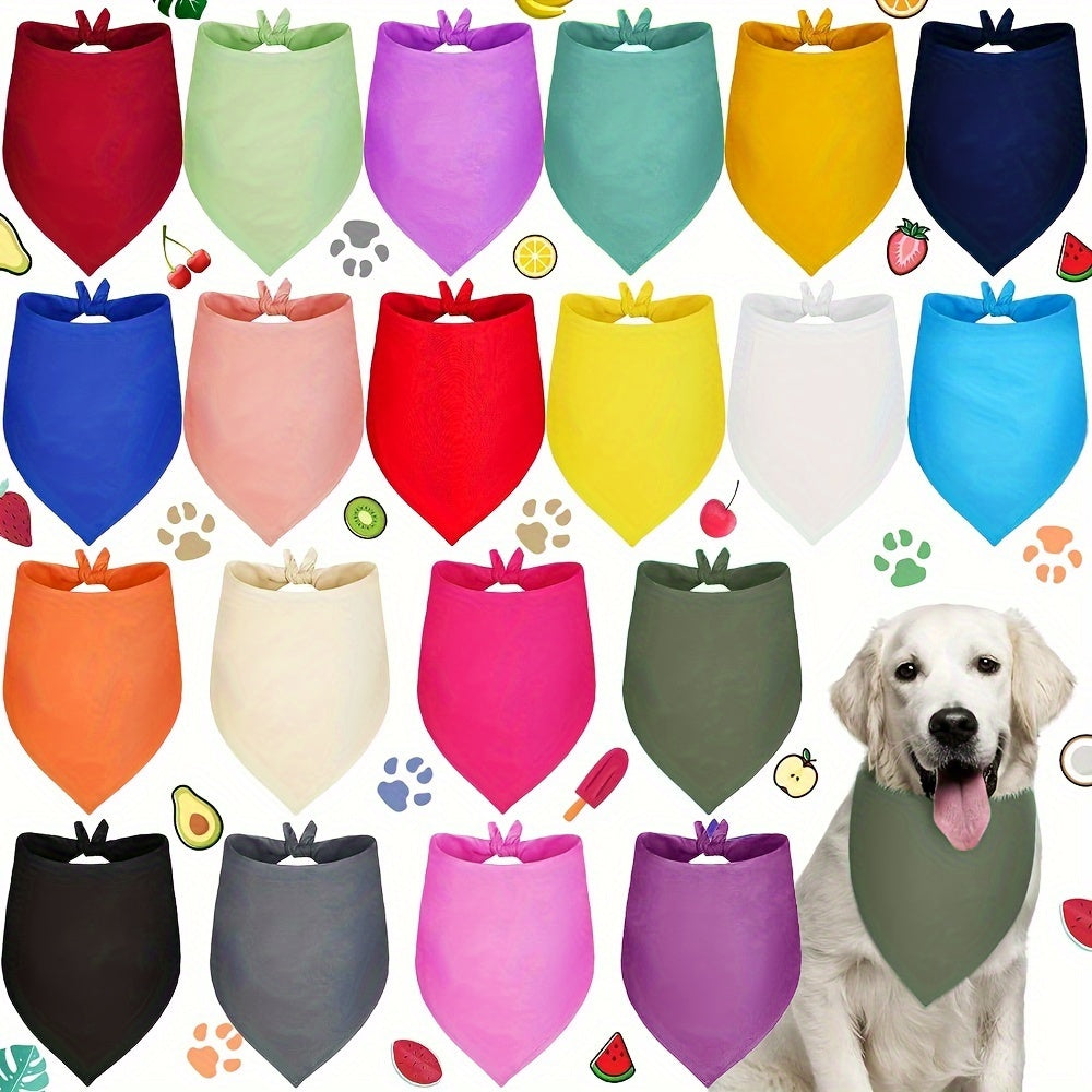 20pcs Sublimation Dog Bandanas Bulk Washable Puppy Bandana Blank Dog Bandanas Triangle Dog Bibs Heat Transfer Adjustable Dog Bandana for Small Medium Large Pets