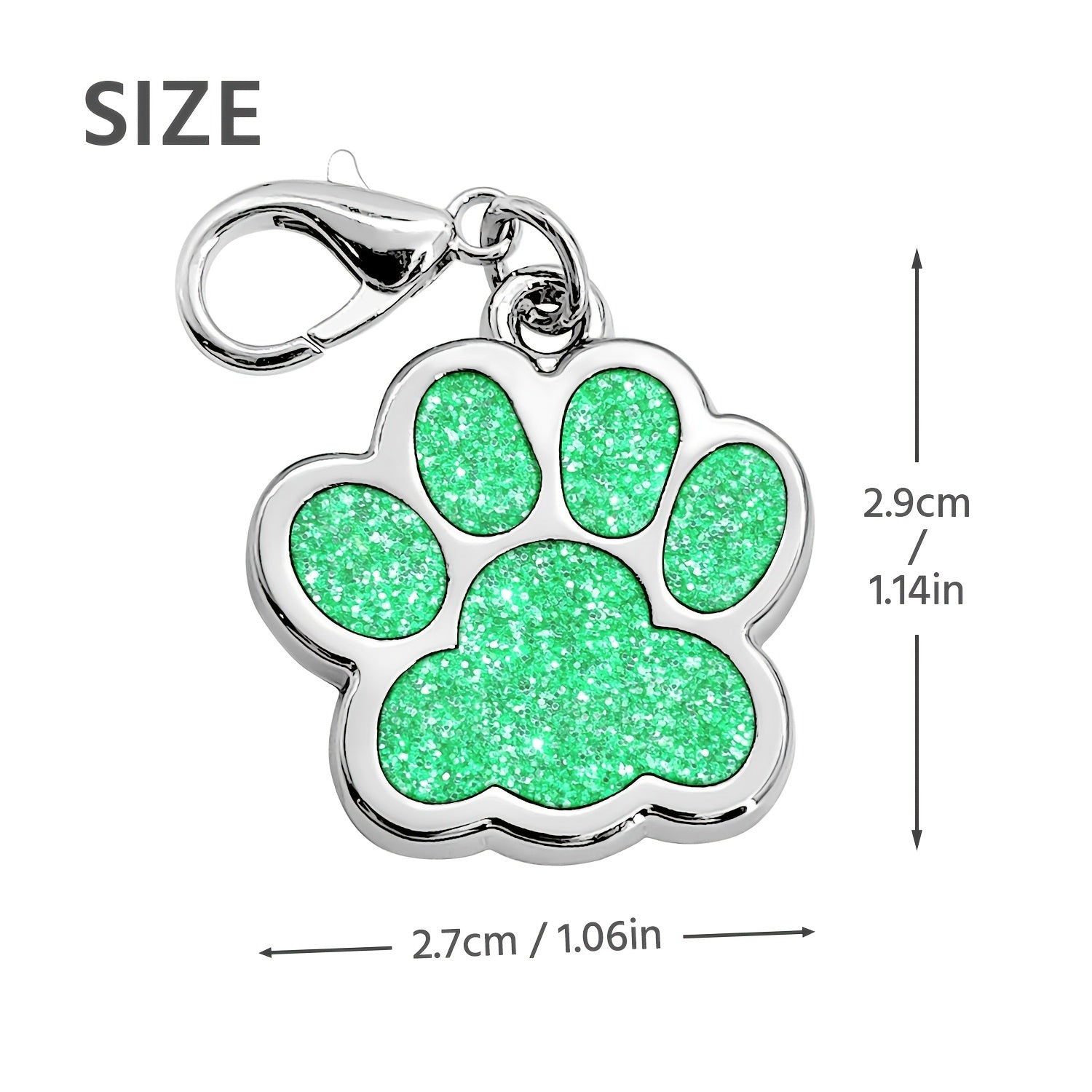 Personalized Dog Tag For Pets, Custom Engraved Dog ID Tag, Glitter Paw Print Collar Tags For Dogs