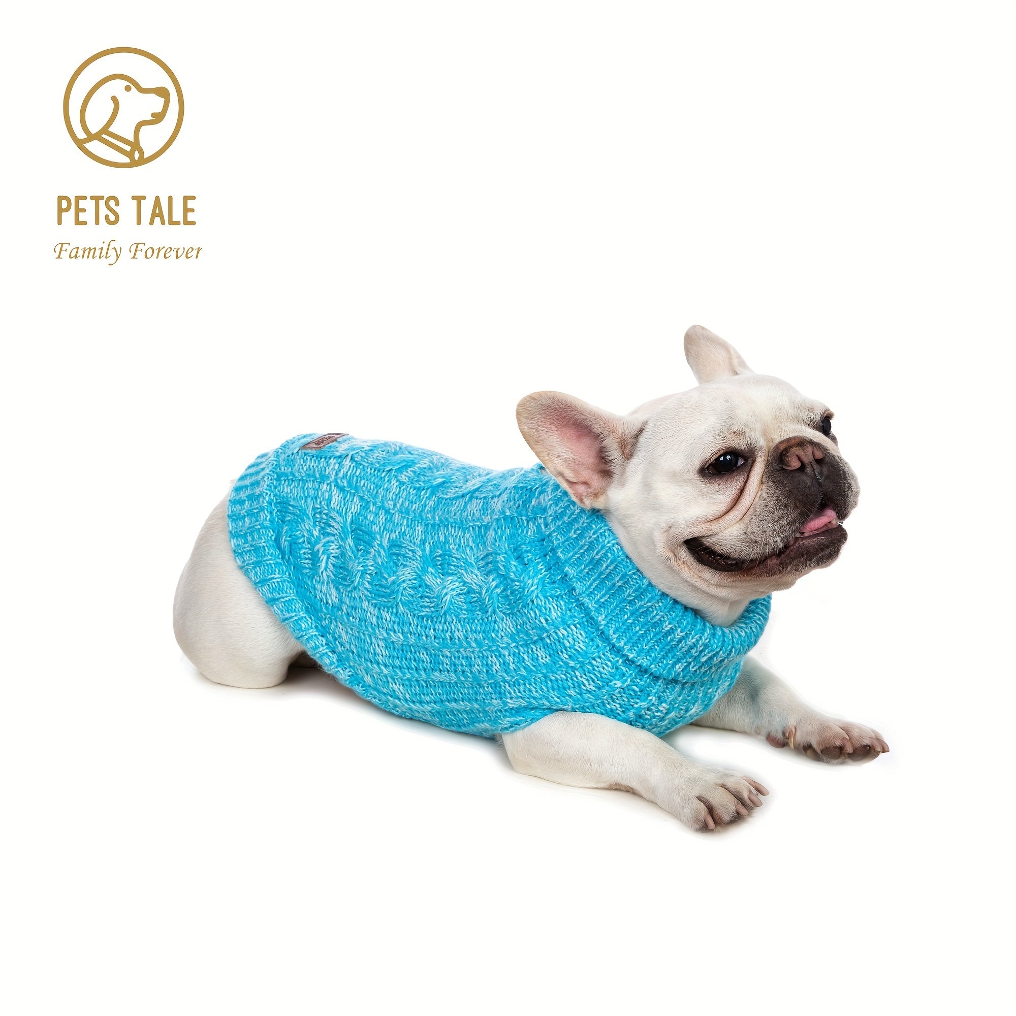 PETS TALE Dog Sweater with Twisted Rope & Chain Tag - Navy Blue Suitable for Breed Sizes (Small, Medium,), Machine Washable Pullover Sweater for, Chihuahua, Shih Tzu, Poodle & More