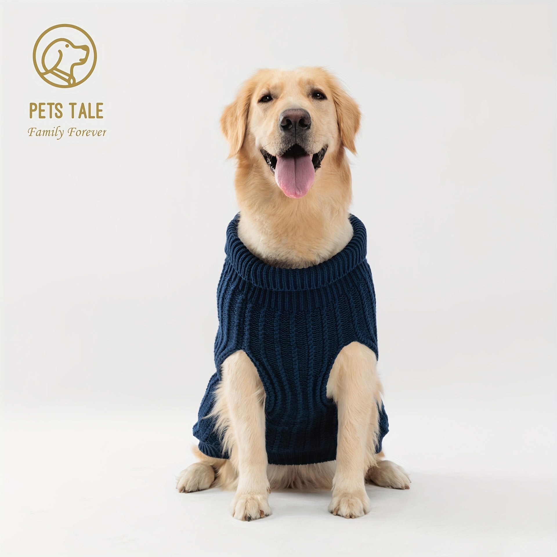 PETS TALE Dog Sweater with Twisted Rope & Chain Tag - Navy Blue Suitable for Breed Sizes (Small, Medium,), Machine Washable Pullover Sweater for, Chihuahua, Shih Tzu, Poodle & More