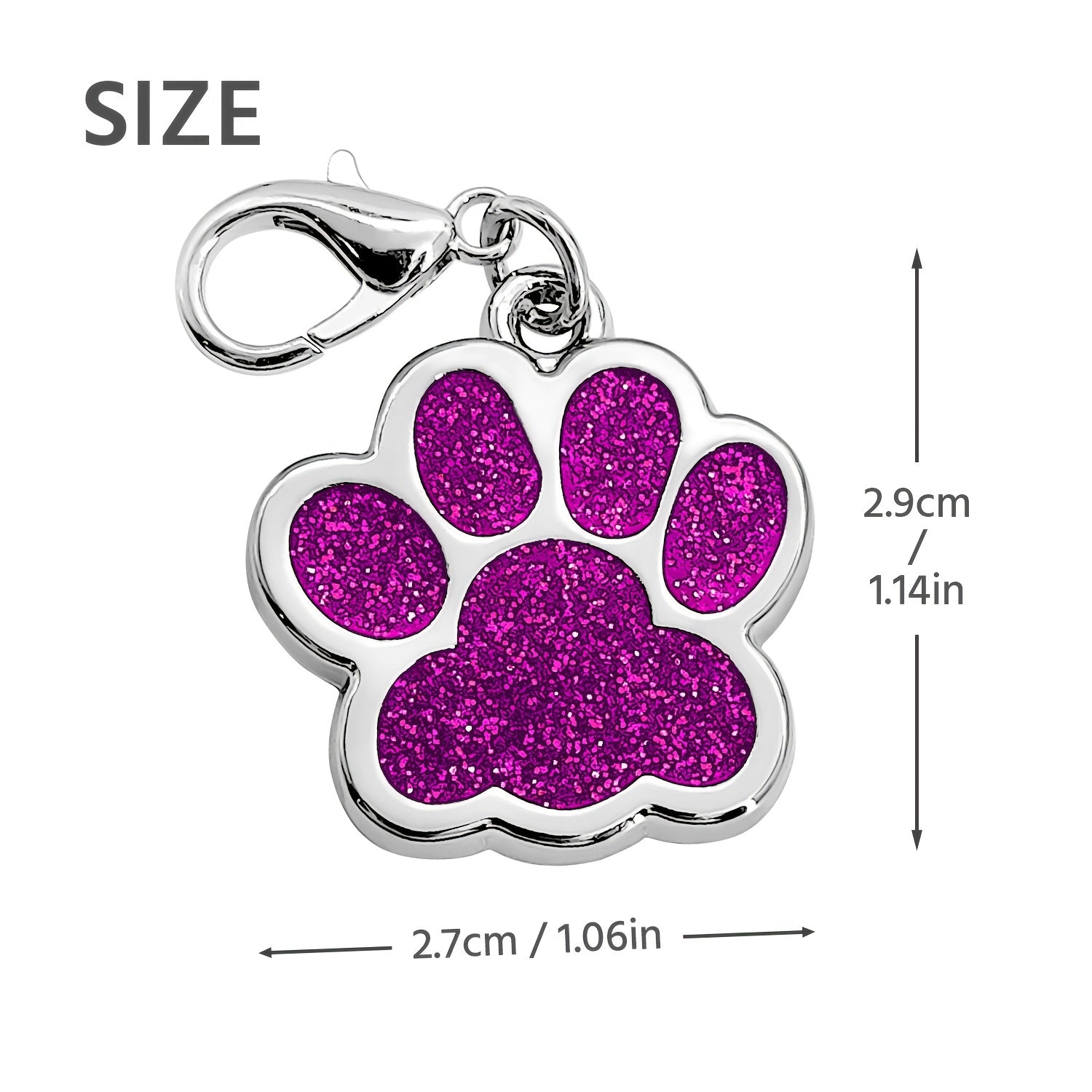Personalized Dog Tag For Pets, Custom Engraved Dog ID Tag, Glitter Paw Print Collar Tags For Dogs