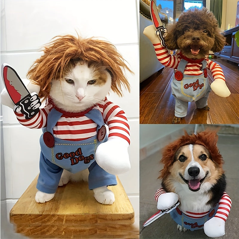 Deadly Doll, Canine, Killer Spirit, Halloween Costume for Pets, Hairpiece