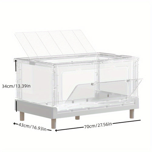 1pc 27.56inch Plastic Transparent Folding Cage, guinea Hamster Cage, for Hamster Hedgehog Bacon And Other Small Pets Animals Supplies