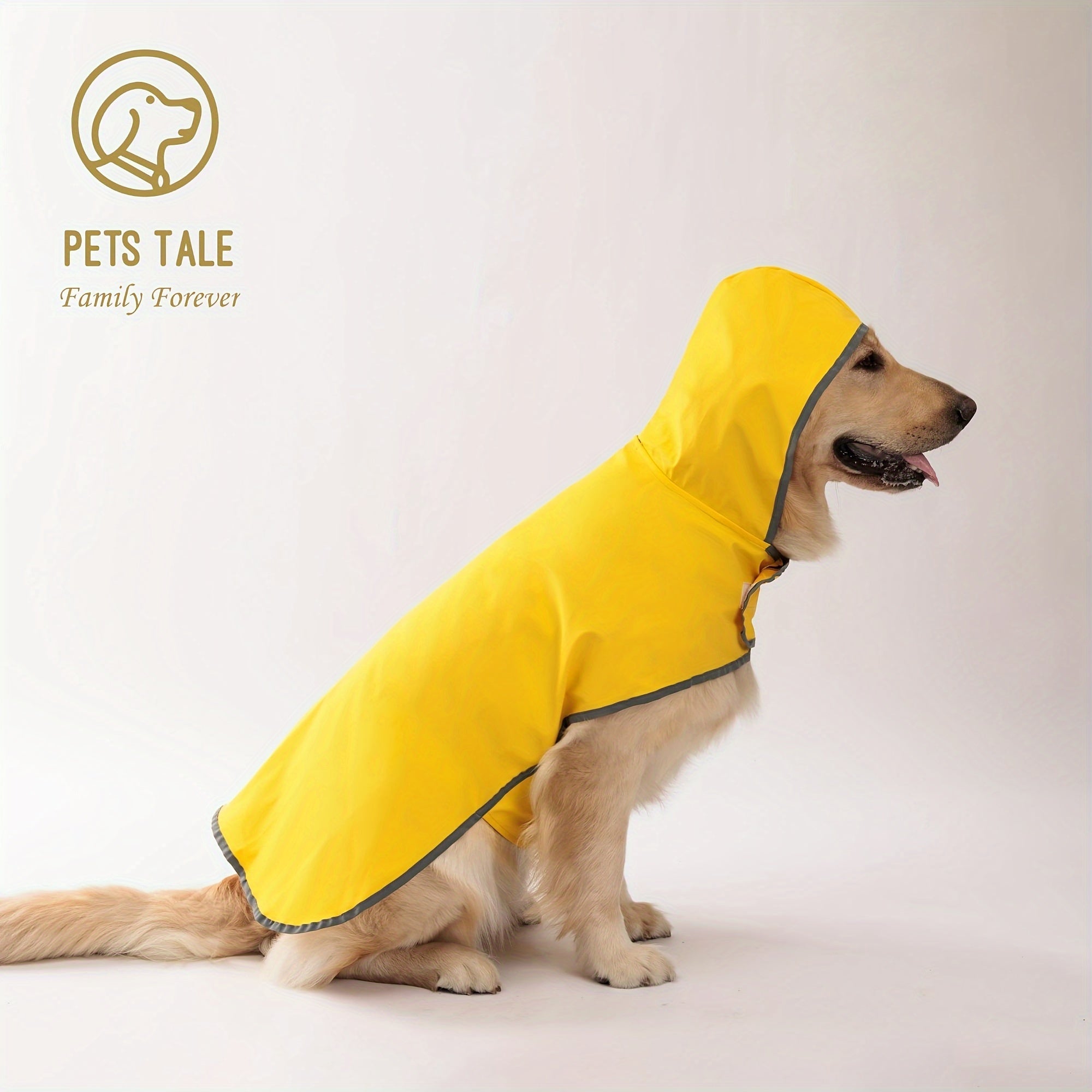 1pc PETS TALE Reversible Dog Raincoat, Polyester Pet Jacket with Duck Print, Machine Washable, Adjustable Straps for Small to Extra Large Breeds