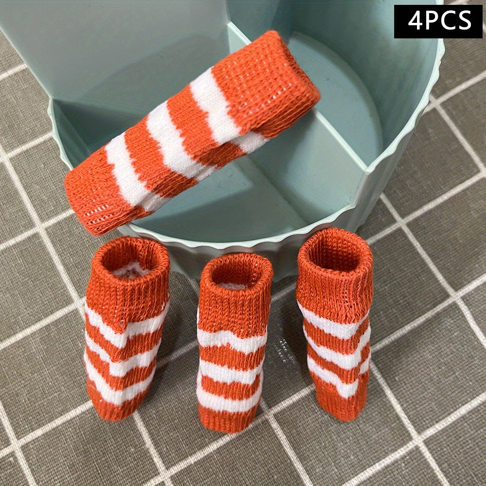 Pet Dog Elbow Guards, a Set of 2 Front Leg And 2 Hind Leg Protectors, Elbow Support Wraps, Leg Support Wraps, Breathable Elastic Knitted Protective Socks for Pets, 4pcs Pet Leg Socks.