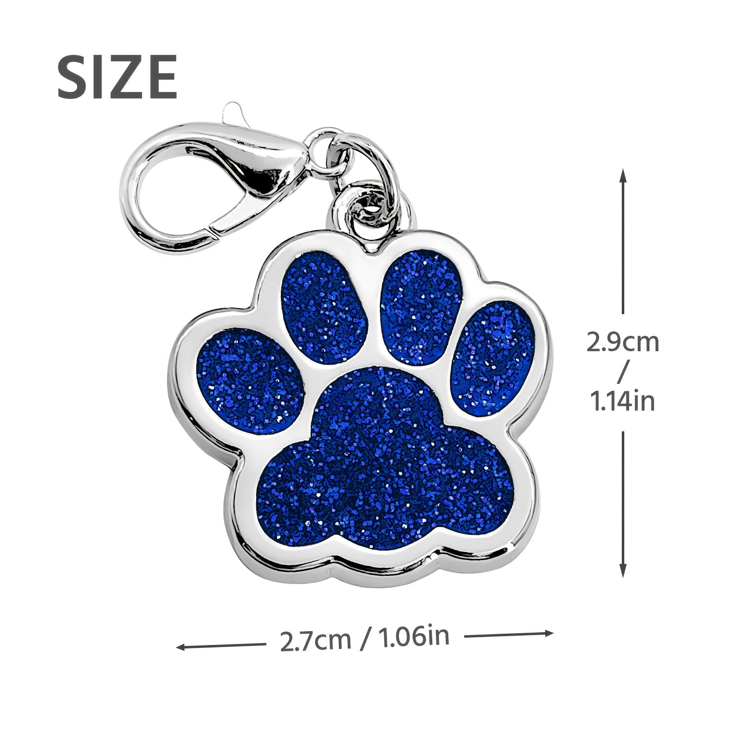 Personalized Dog Tag For Pets, Custom Engraved Dog ID Tag, Glitter Paw Print Collar Tags For Dogs