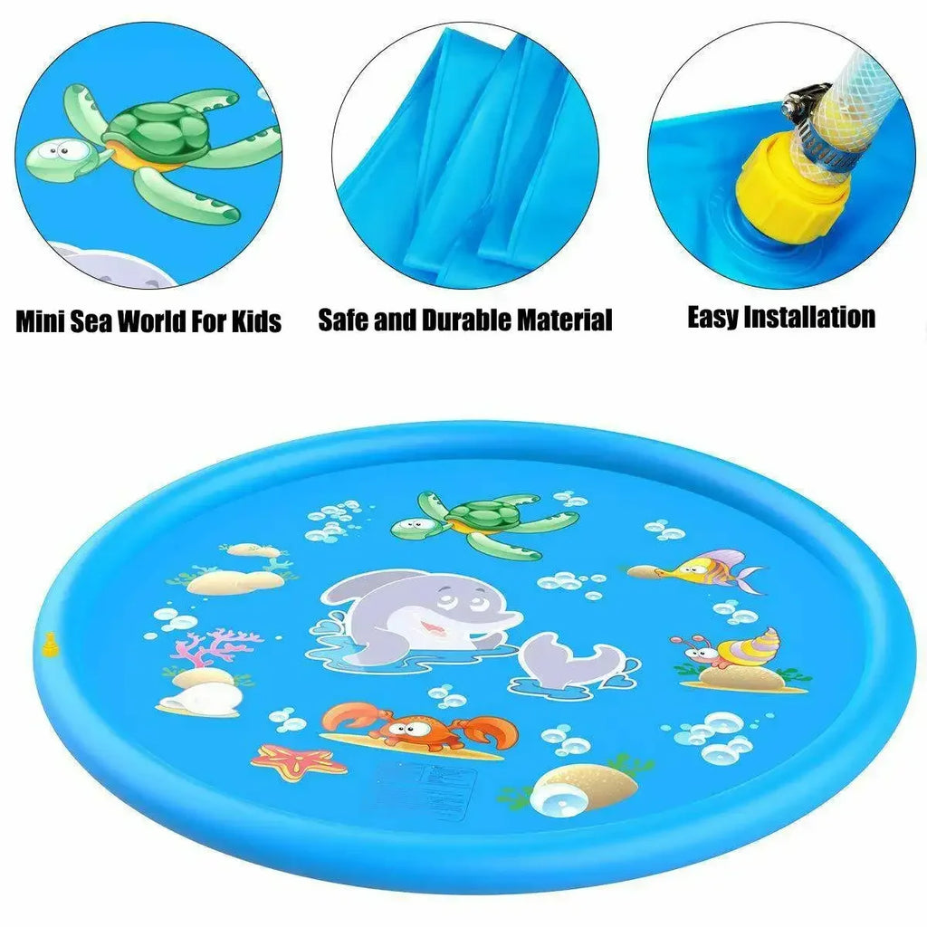 100/170cm Kids Outdoor Funny Toys Children Inflatable Round Water Splash Play Pools Playing Sprinkler Mat Yard Water Spray Pad
