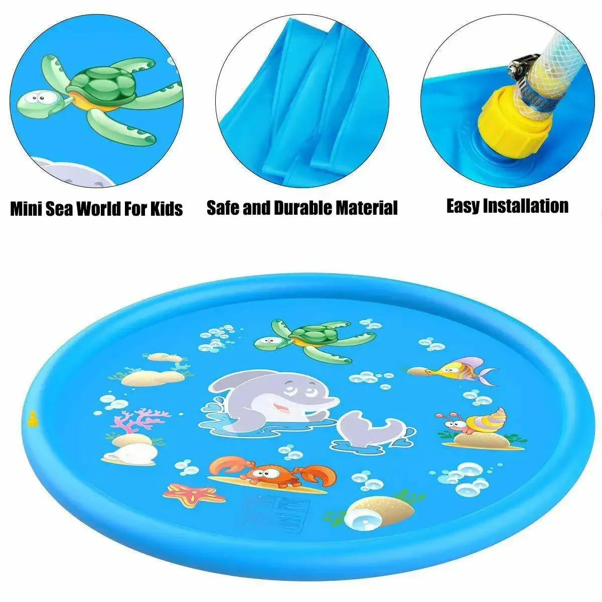 100/170cm Kids Outdoor Funny Toys Children Inflatable Round Water Splash Play Pools Playing Sprinkler Mat Yard Water Spray Pad