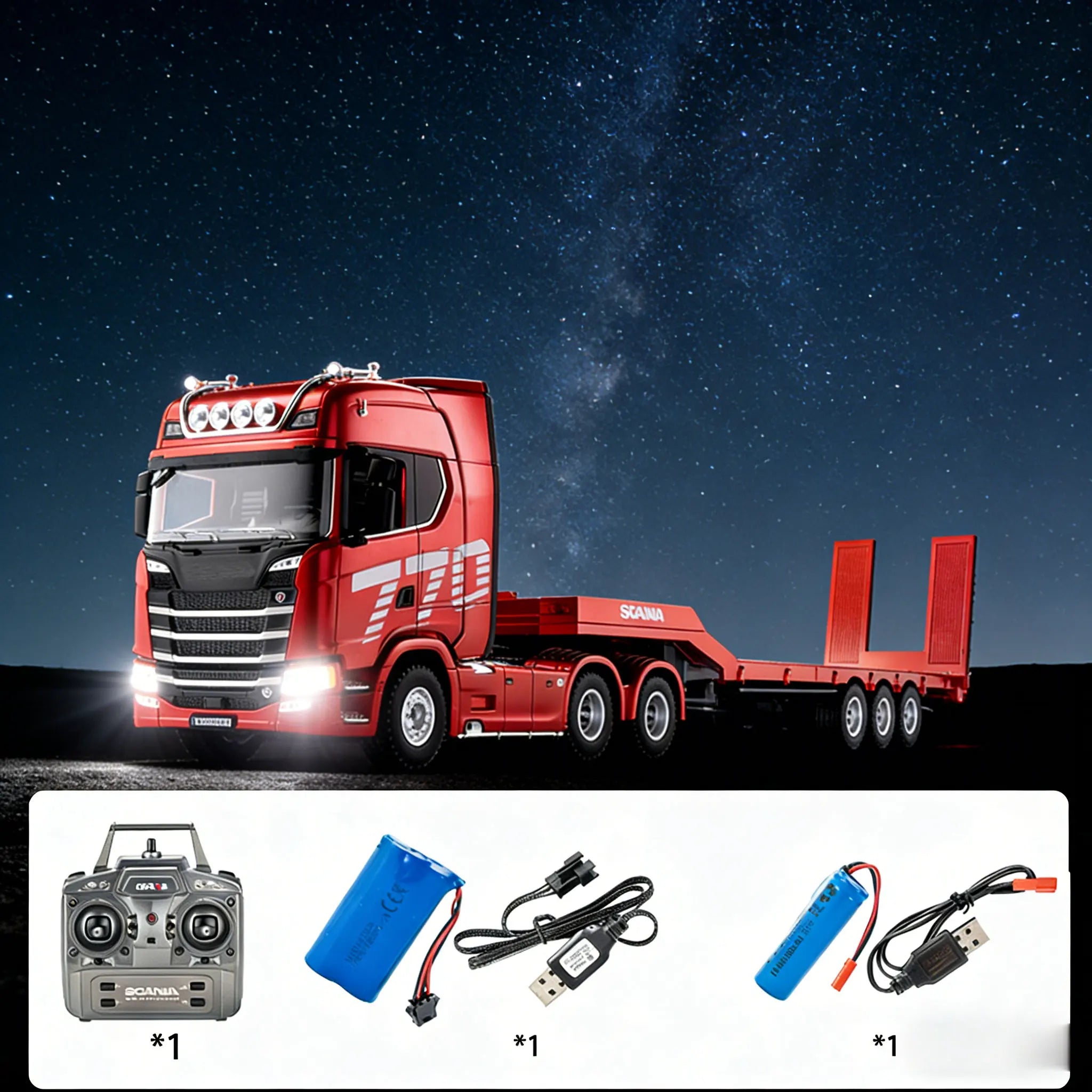 HUINA 1501 770S Alloy Tractor 19CH RC Truck 1/18 2.4G remote control Engineering Trailer Truck with Light Sound Toys Gifts