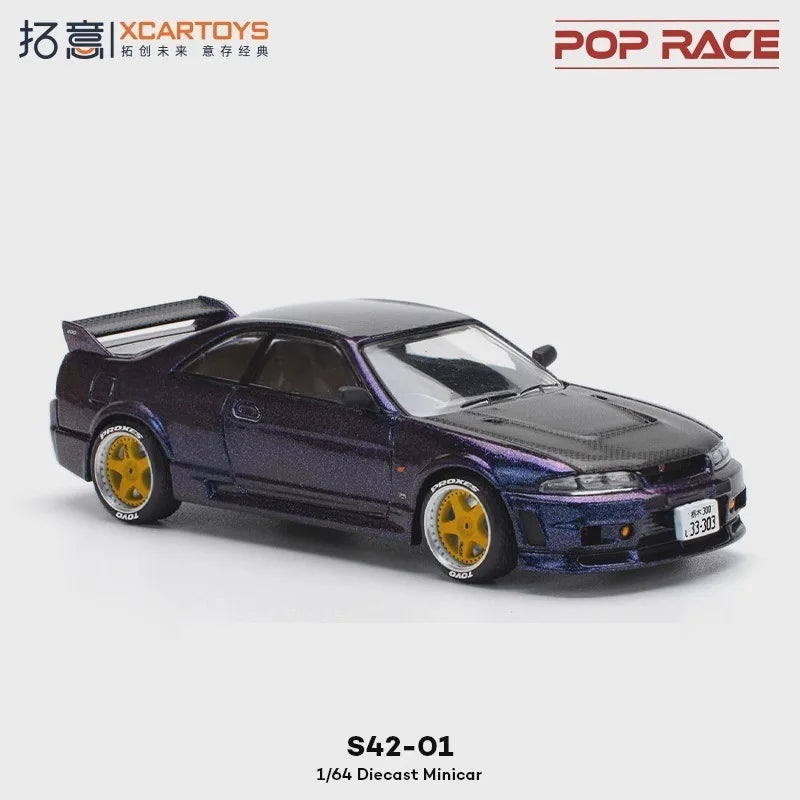 Xcartoys x Pop Race 1:64 EVA RT TYPE-08 087X PANDEM S13 SINGER SKYLINE GTR V8 DRIFT Diecast Model Car
