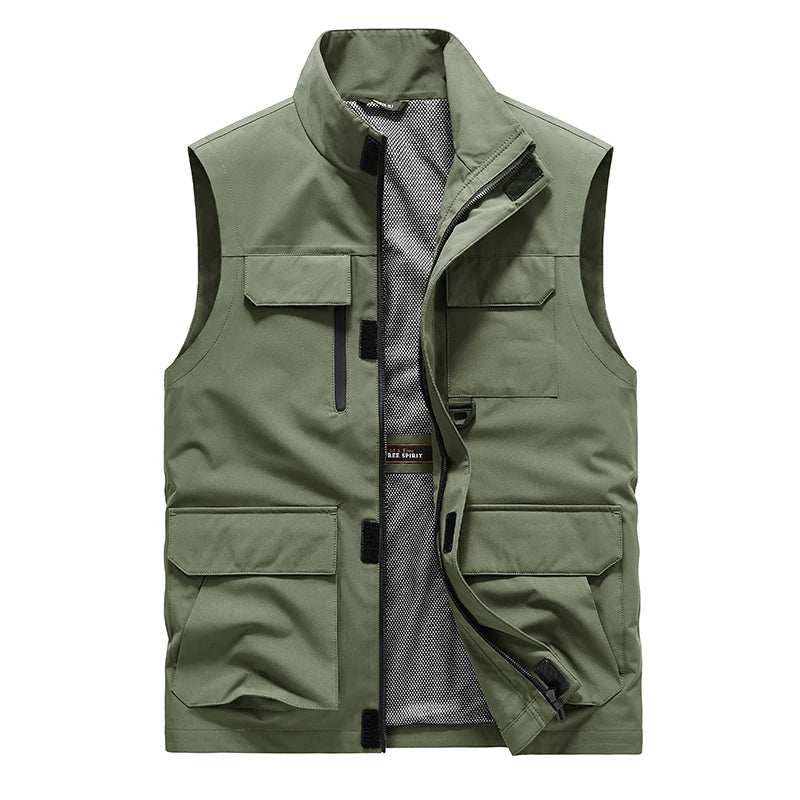 Summer Comfortable Sleeveless Jacket Vest Pockets Men Outdoors Pocket Waistcoat Male Photographer  Clothing