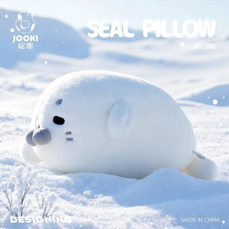 45CM Lovely Seal Plush Pillow Simulation Marine Animal Doll Soft Round Seal Plushie Cushion Toy