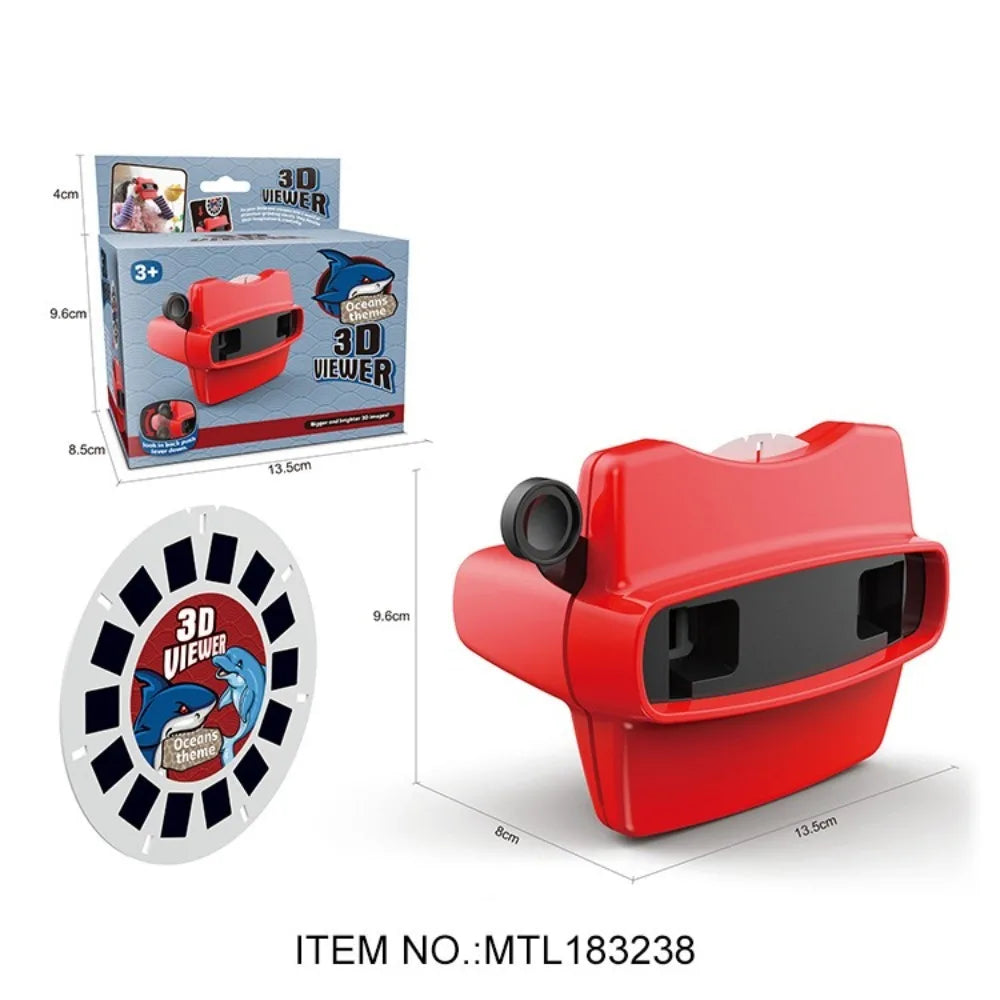 High Quality Luminous Toys 3D View-Master Mini Theater Cognitive Puzzle 3D Observation Deck Viewmaster Viewer for Kids