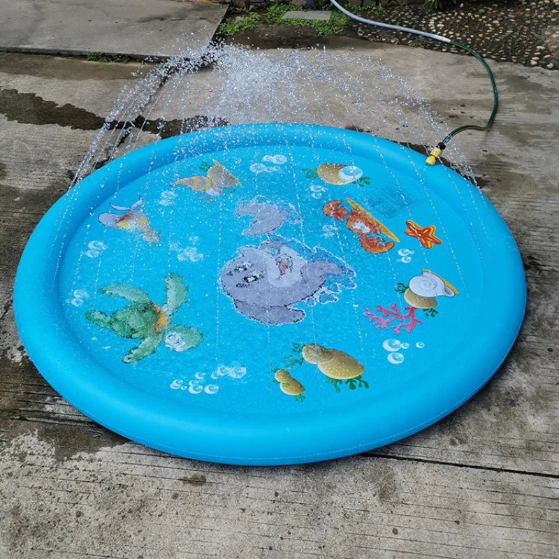 100/170cm Kids Outdoor Funny Toys Children Inflatable Round Water Splash Play Pools Playing Sprinkler Mat Yard Water Spray Pad