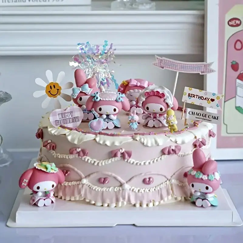 2026 HOT NEW GOOD Sanrio Piquenique Morango Surprise Blind Box Tea Party My Melody Desktop Decoration Handmade Gift