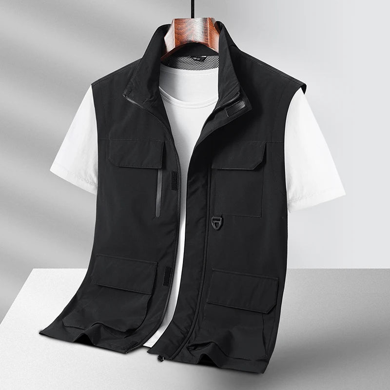 Summer Comfortable Sleeveless Jacket Vest Pockets Men Outdoors Pocket Waistcoat Male Photographer  Clothing