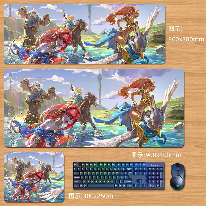 Zeldas Anime Mouse Pad Custom Large Size High Definition Printing Hot Selling Large Game Mouse Pad Accessory Gifts