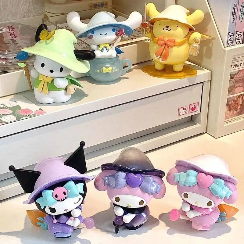 100%Genuine MINISO Sanrio Magical Stories Series Blind Box Kuromi Pudding Dog Desktop Ornament Collection Birthday Gift