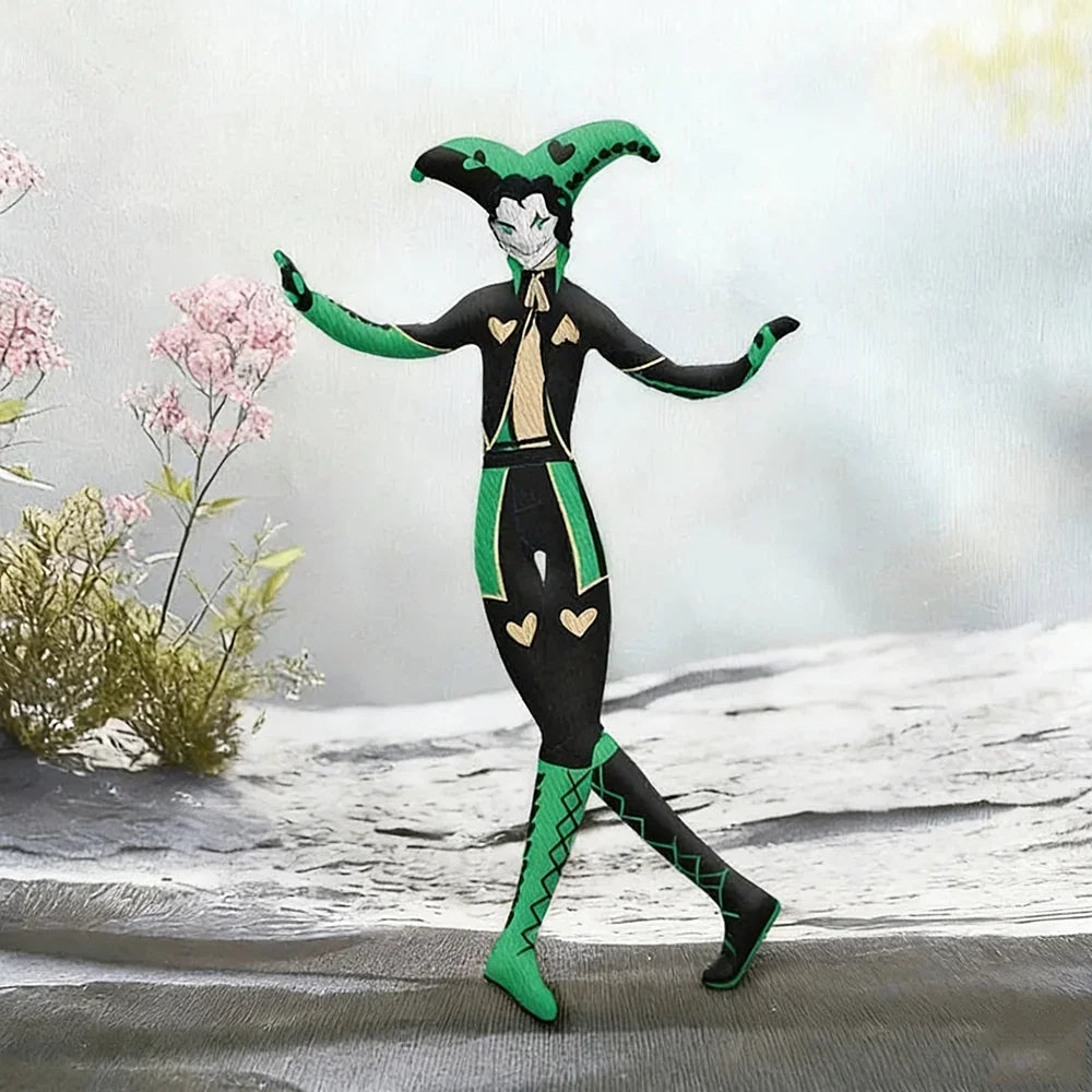 28cm Wire Anime The Freak Circus Pierrot Cosplay Doll Clown Slender Twistable Shape Plush Cotton Doll Abstract Room Decoration