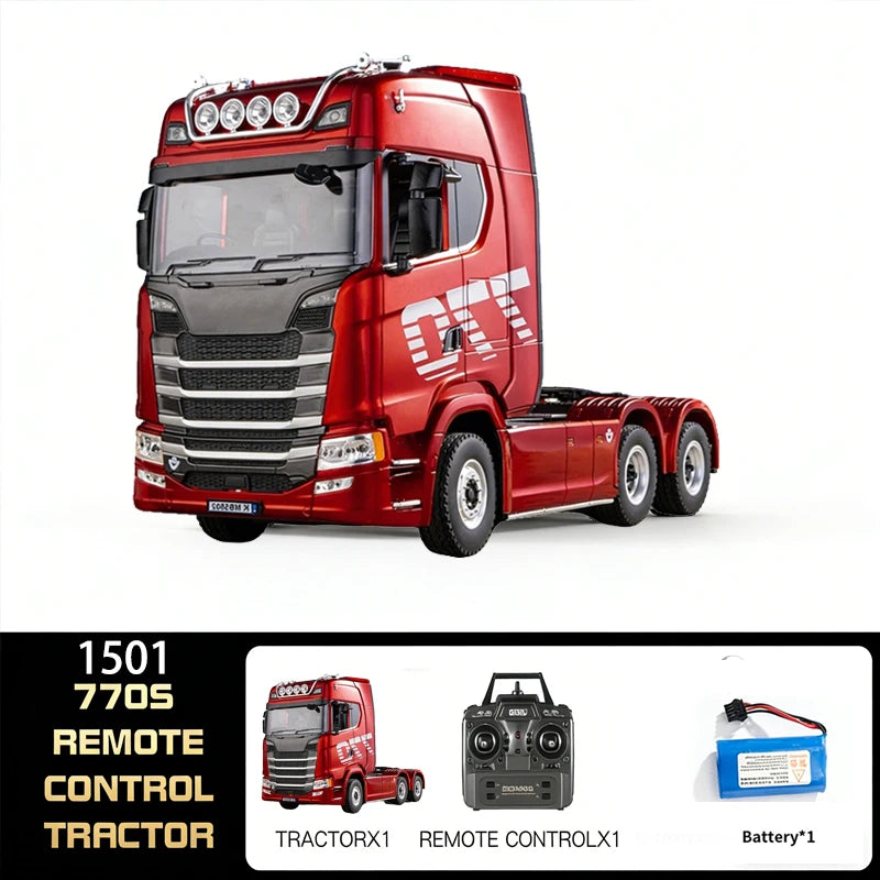 HUINA 1501 770S Alloy Tractor 19CH RC Truck 1/18 2.4G remote control Engineering Trailer Truck with Light Sound Toys Gifts