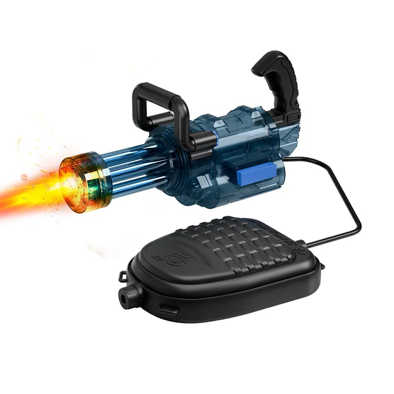 Powerful Rotating Gatling Water Gun With Large Capacity Backpack LED Light Gun Head Rapid Fire Children Outdoor Toys