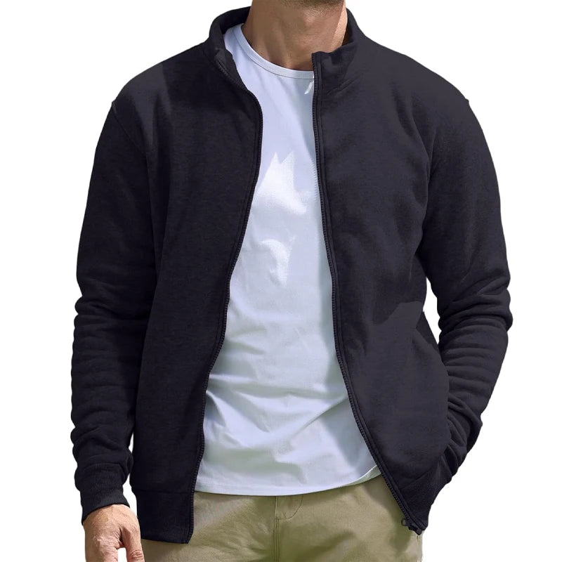 Animal Game Men's Full Zip Sweatshirt Casual Cardigan Lightweight Hoody Spring Zipper Work Jacket Coats Solid Color Streetwear