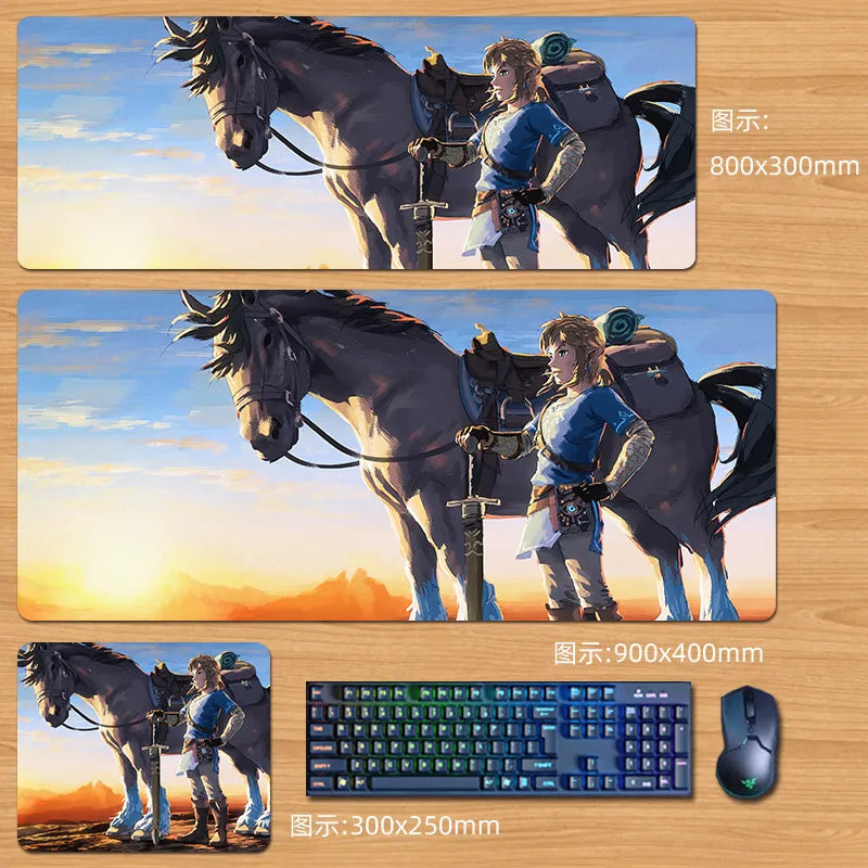 Zeldas Anime Mouse Pad Custom Large Size High Definition Printing Hot Selling Large Game Mouse Pad Accessory Gifts