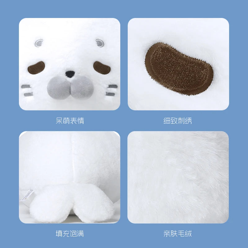 45CM Lovely Seal Plush Pillow Simulation Marine Animal Doll Soft Round Seal Plushie Cushion Toy