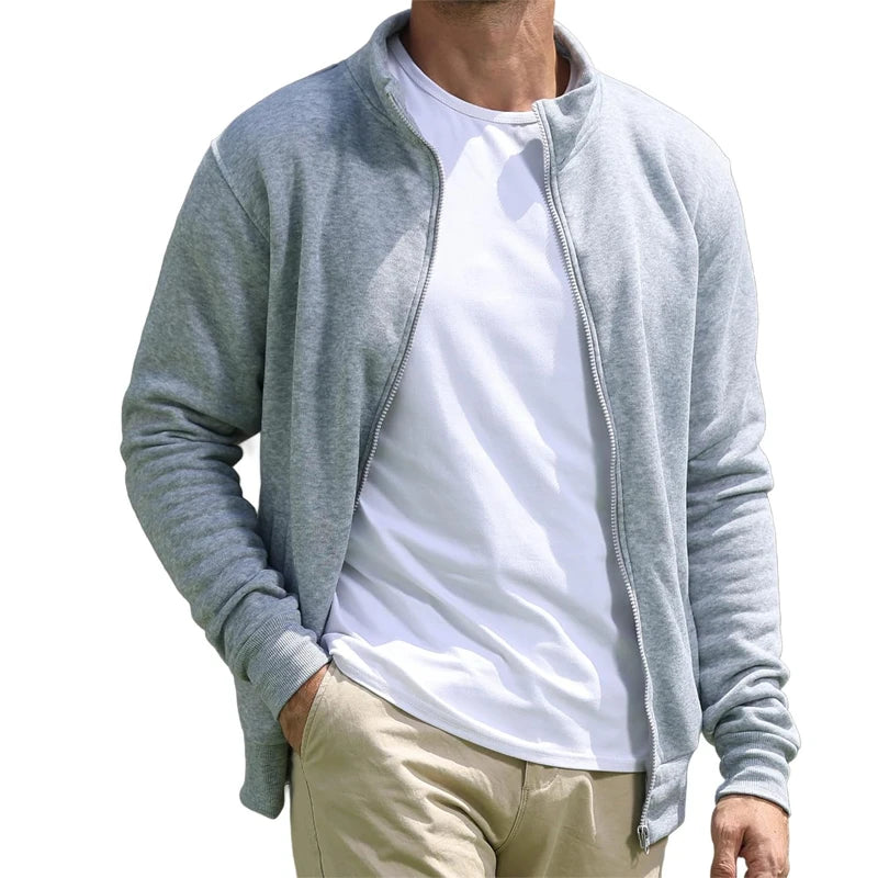 Animal Game Men's Full Zip Sweatshirt Casual Cardigan Lightweight Hoody Spring Zipper Work Jacket Coats Solid Color Streetwear