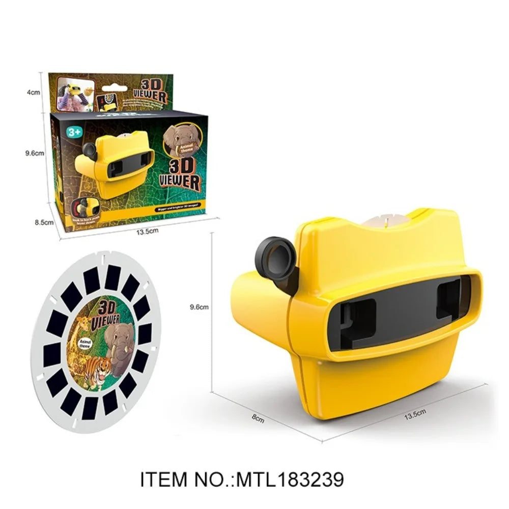 High Quality Luminous Toys 3D View-Master Mini Theater Cognitive Puzzle 3D Observation Deck Viewmaster Viewer for Kids