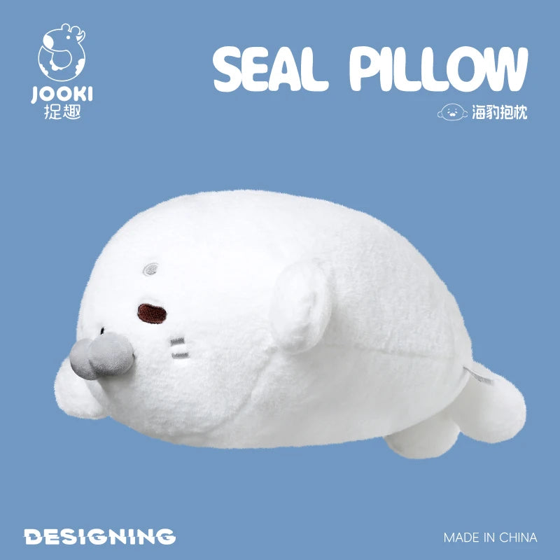 45CM Lovely Seal Plush Pillow Simulation Marine Animal Doll Soft Round Seal Plushie Cushion Toy