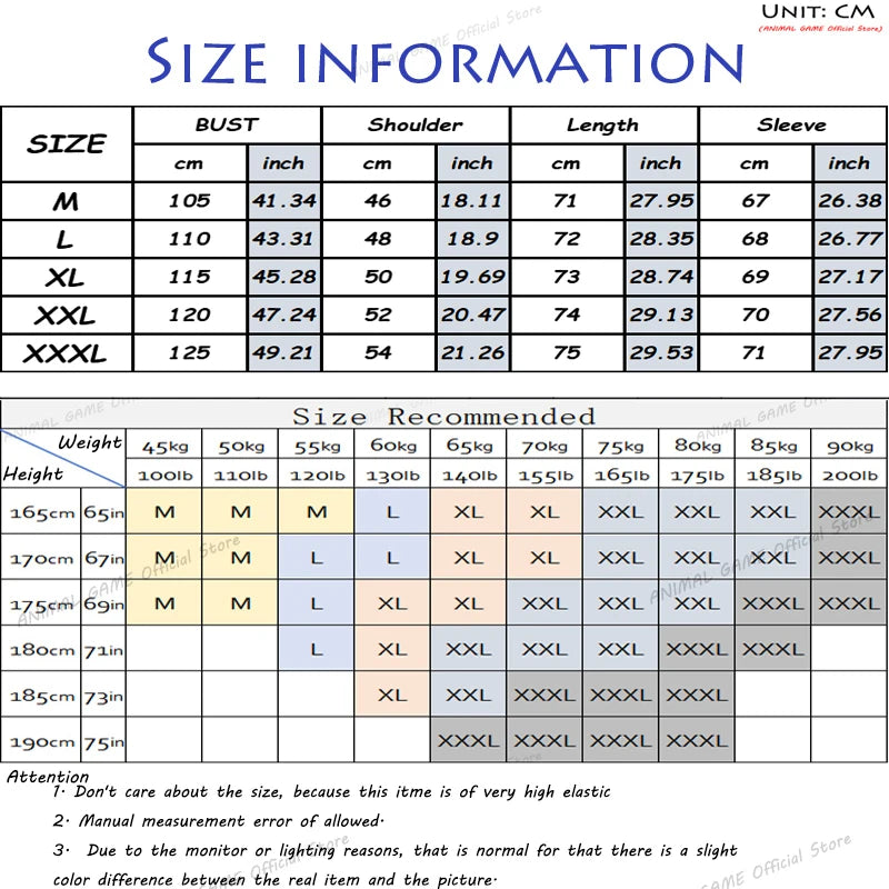 Animal Game Men's Full Zip Sweatshirt Casual Cardigan Lightweight Hoody Spring Zipper Work Jacket Coats Solid Color Streetwear