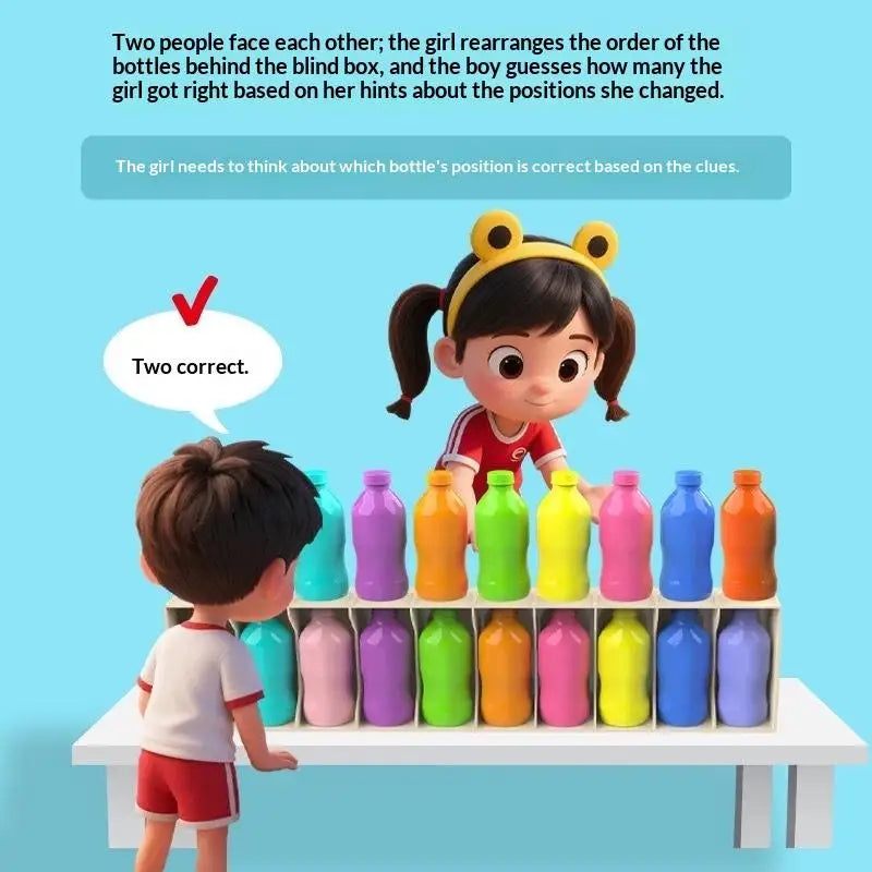 1 Set Memory Training Game Puzzle Colorful Classification Toy For Kids Guess The Bottle Game Parent-child Interaction Toys