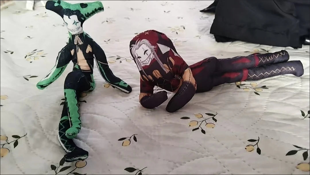 28cm Wire Anime The Freak Circus Pierrot Cosplay Doll Clown Slender Twistable Shape Plush Cotton Doll Abstract Room Decoration